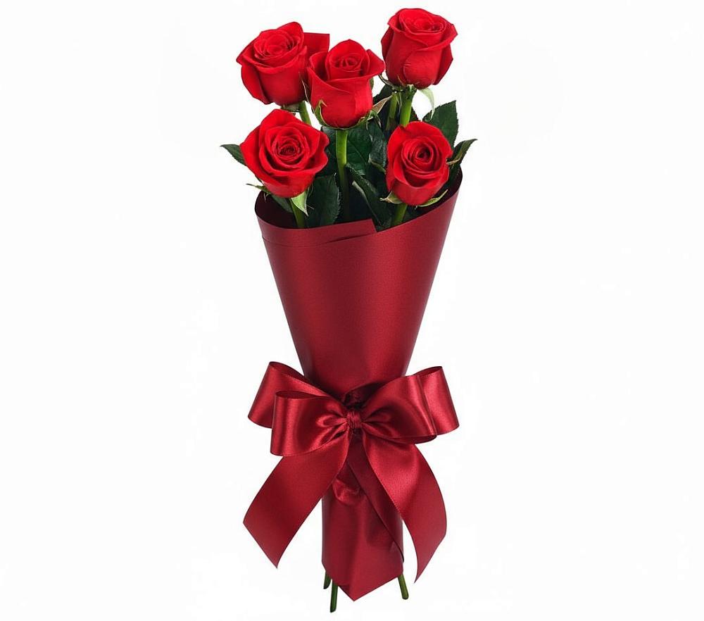Букет 5 Красных роз Эдлесс Лав в Слюдянке