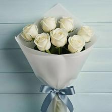 Букет 7 Белых роз Эдлесс Лав в Слюдянке