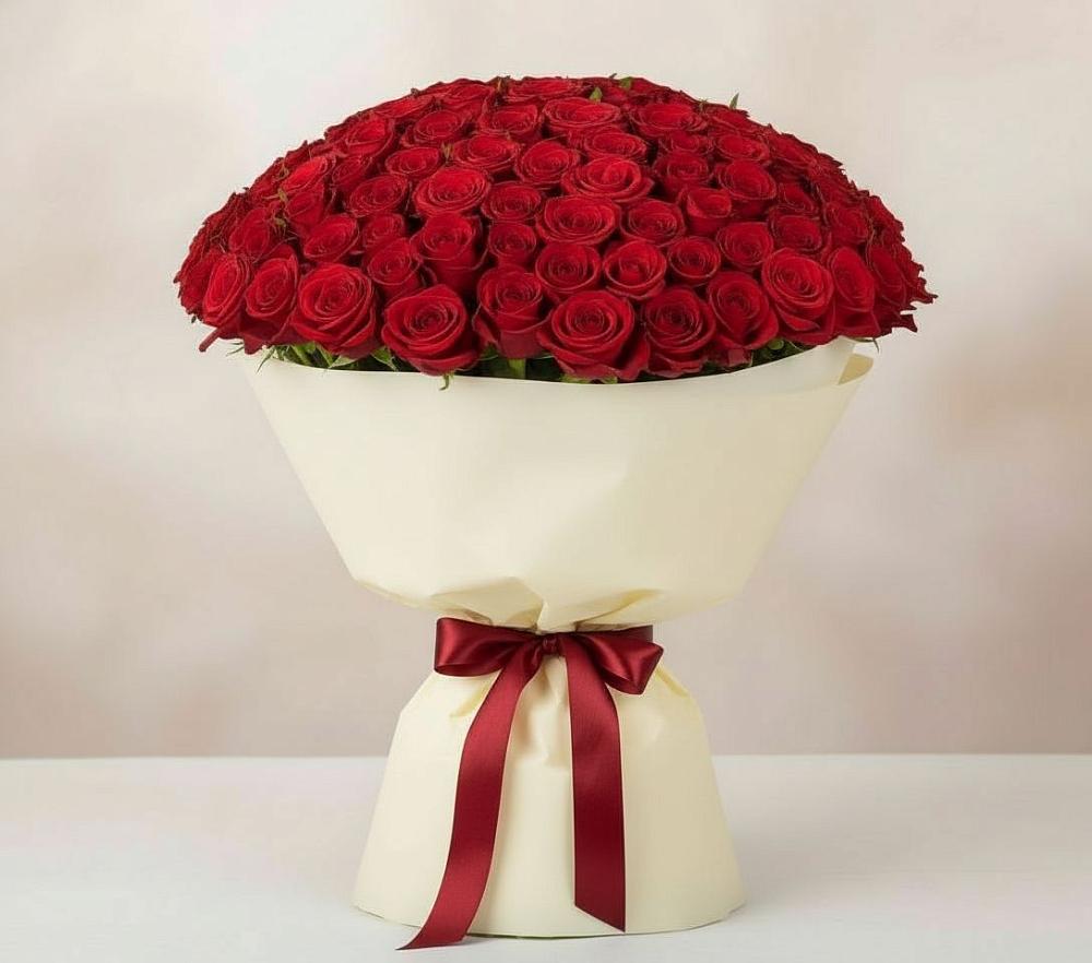 Букет 101 Красная роза Милано в Слюдянке