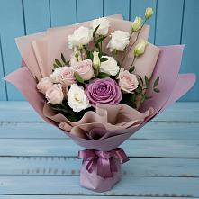 Букет цветов из:  Розы и Лизиантусы #REPLACE_PRED# Слюдянке