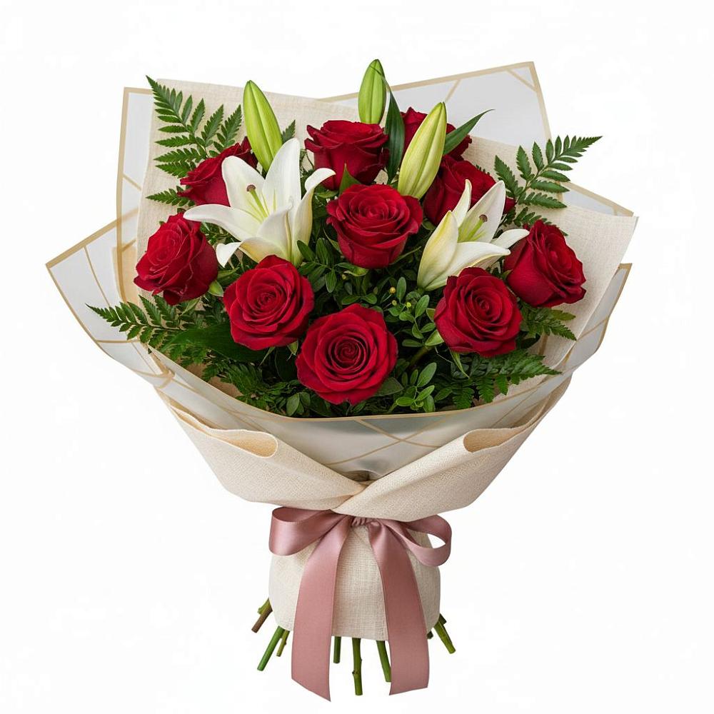 Букет цветов из: Лилии и Розы в Слюдянке