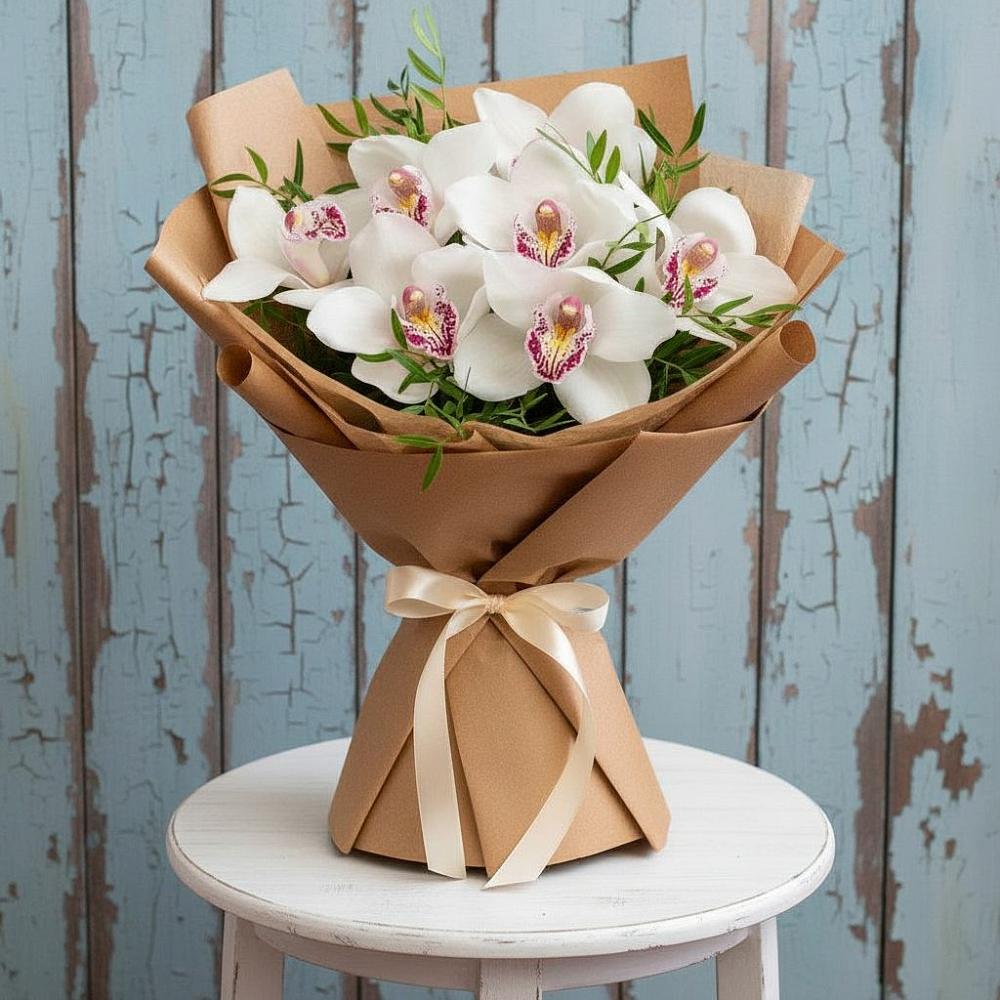 Букет цветов из: Орхидеи и Розы в Слюдянке