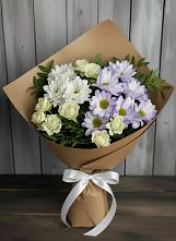 Букет цветов из:  Хризантемы и Розы в Слюдянке