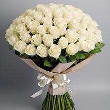 Букет 101 беля роза Белоснежка в Слюдянке
