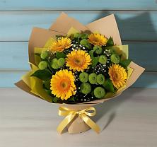 Букет цветов из:  Герберы и Хризантемы в Слюдянке