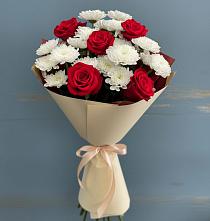 Букет цветов из:  Розы и Хризантемы в Слюдянке