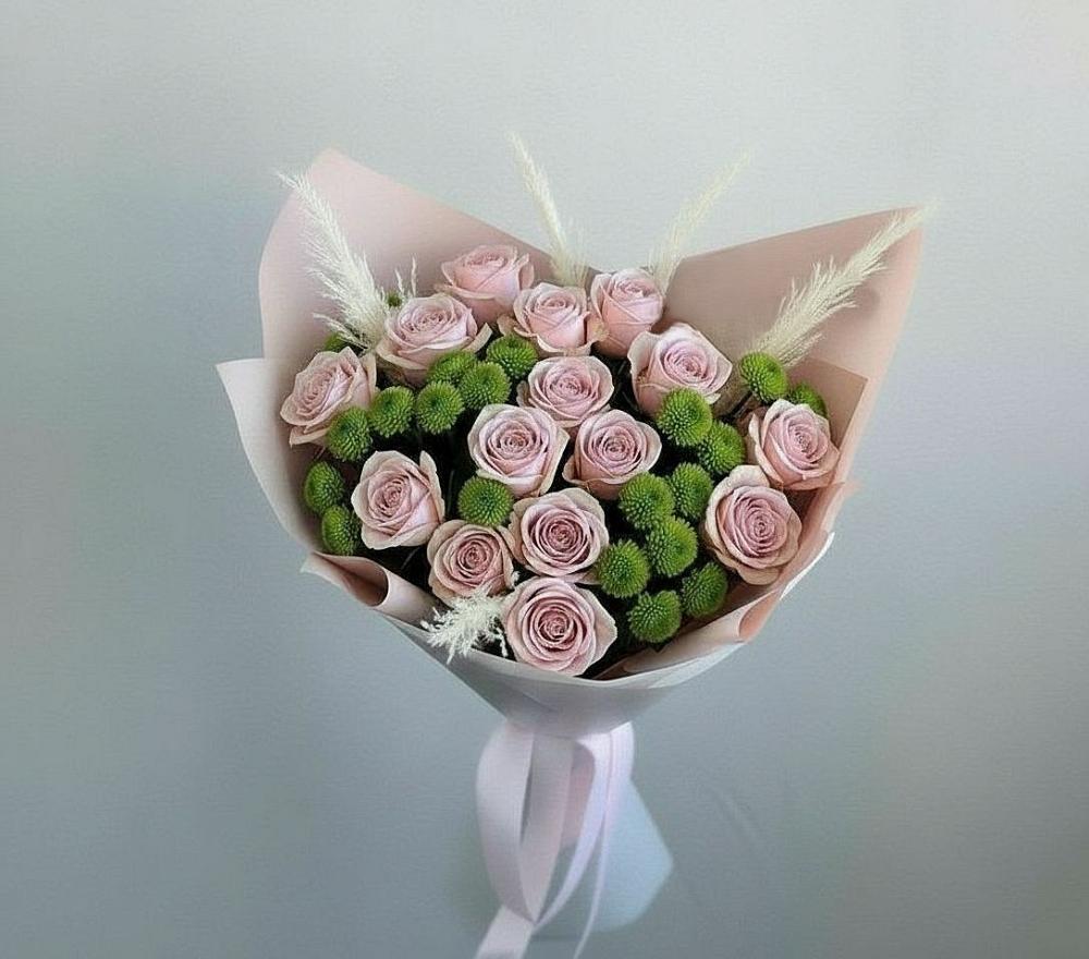 Букет цветов из: Розы и Хризантемы в Слюдянке