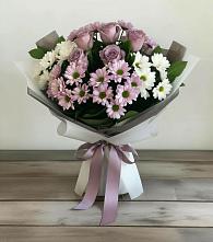 Букет цветов из:  Хризантемы и Розы в Слюдянке