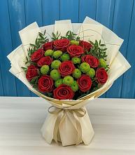 Букет цветов из:  Розы и Хризантемы в Слюдянке