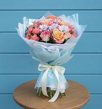 Букет цветов из:  Хризантемы и Розы в Слюдянке